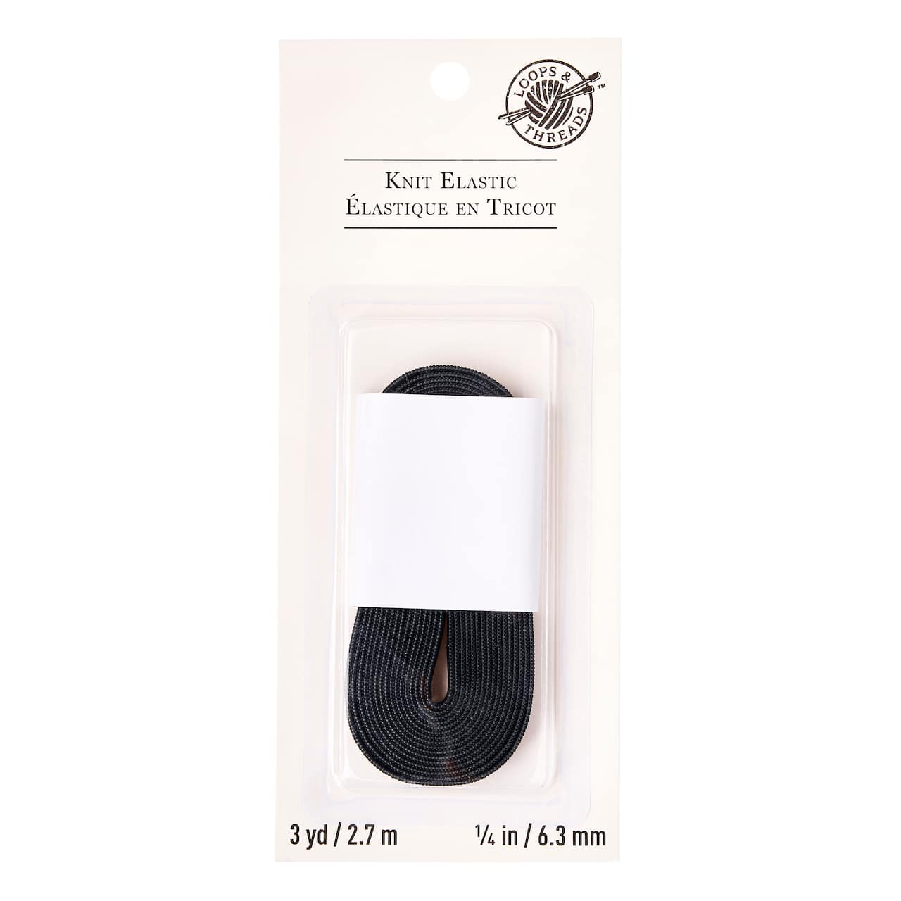 24 Pack: 1/4" Black Knit Elastic by Loops & Threads™